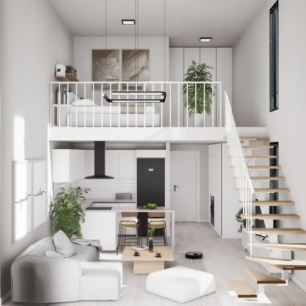 ramusis slėnis – 1+1 loft tipo apartamentai, Šiaurės Kipras. Būsto tipo vizualizacija