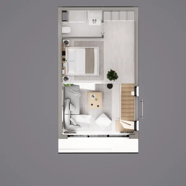 ramusis slėnis – 1+1 loft tipo apartamentai, Šiaurės Kipras. Būsto tipo vizualizacija