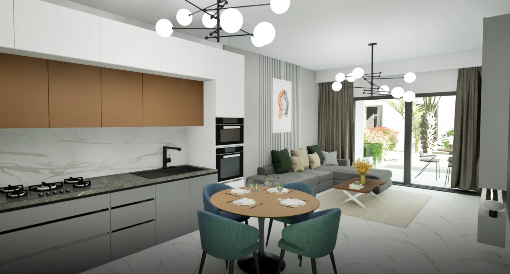 Vėjo Kryptis – 1+1 apartamentai, Šiaurės Kipras. Būsto tipo vizualizacija