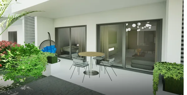 Vėjo Kryptis – 1+1 apartamentai, Šiaurės Kipras. Būsto tipo vizualizacija