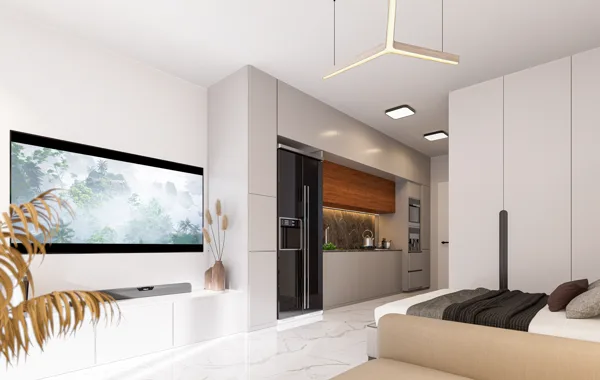 Vėjo Kryptis – Studijos tipo apartamentai, Šiaurės Kipras. Būsto tipo vizualizacija