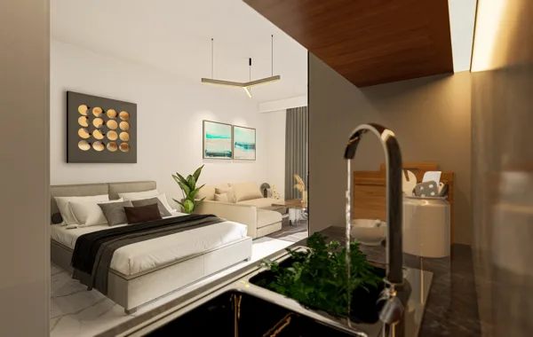 Vėjo Kryptis – Studijos tipo apartamentai, Šiaurės Kipras. Būsto tipo vizualizacija
