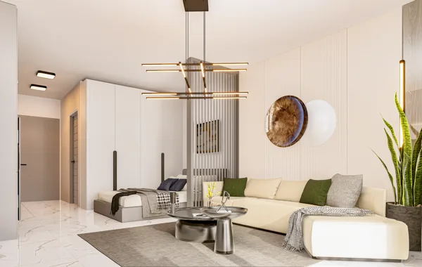 Vėjo Kryptis – Studijos tipo apartamentai, Šiaurės Kipras. Būsto tipo vizualizacija