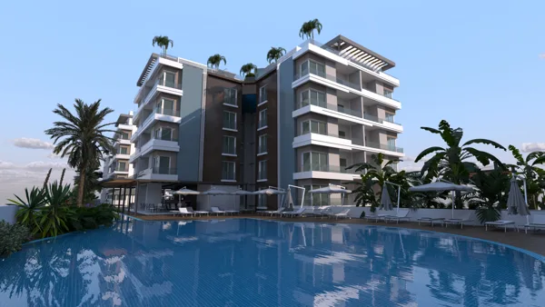 Žalioji Lagūna – 1+1 apartamentai, Šiaurės Kipras. Projekto vizualizacija