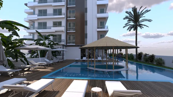 Žalioji Lagūna – 1+1 apartamentai, Šiaurės Kipras. Projekto vizualizacija
