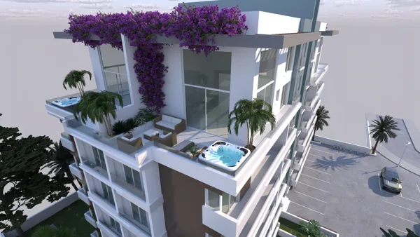 Žalioji Lagūna – 1+1 apartamentai, Šiaurės Kipras. Projekto vizualizacija