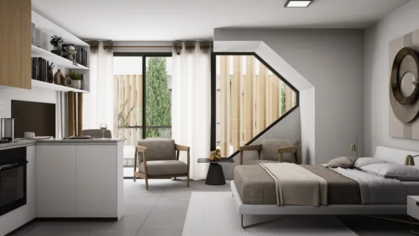 Ateities Namai – Studijos tipo apartamentai, Šiaurės Kipras. Būsto tipo vizualizacija