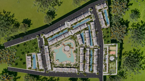 Žaliasis horizontas – 1+1 loft tipo apartamentai, Šiaurės Kipras. Projekto vizualizacija