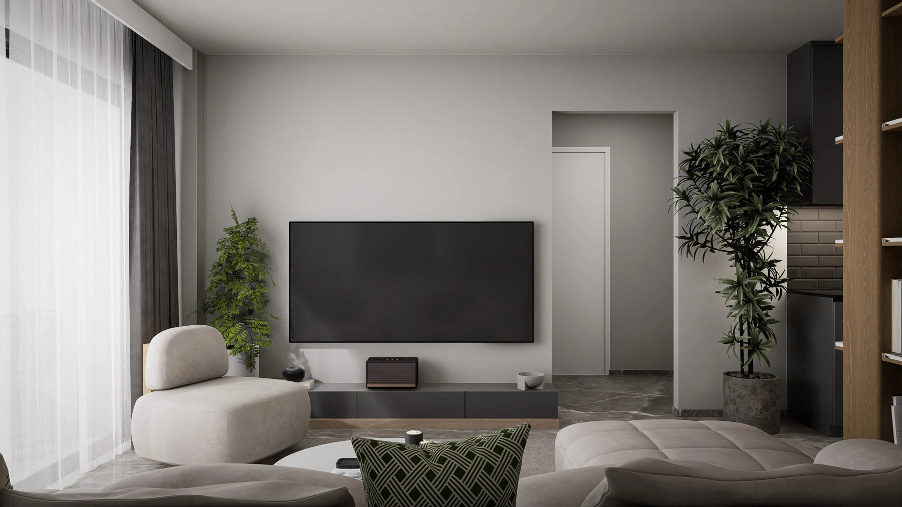 Žaliasis horizontas – 2+1 apartamenty z ogrodem, Cypr Północny. Wizualizacja typu mieszkania