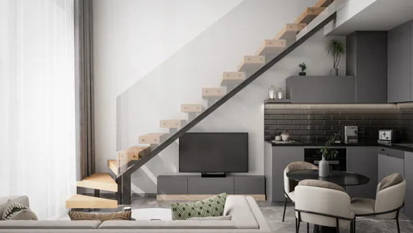 Žaliasis horizontas – 1+1 loft tipo apartamentai, Šiaurės Kipras. Būsto tipo vizualizacija