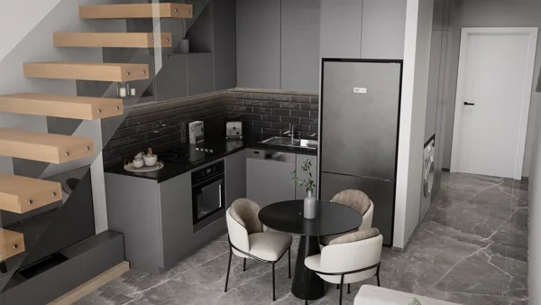 Žaliasis horizontas – 1+1 loft tipo apartamentai, Šiaurės Kipras. Būsto tipo vizualizacija