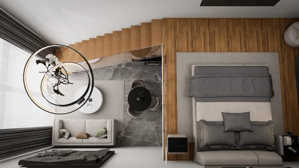 Žaliasis horizontas – 1+1 loft tipo apartamentai, Šiaurės Kipras. Būsto tipo vizualizacija